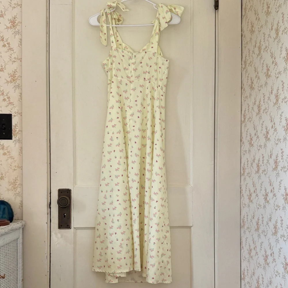 Cottagecore Floral Yellow Dress Women’s Small - Picture 3 of 12